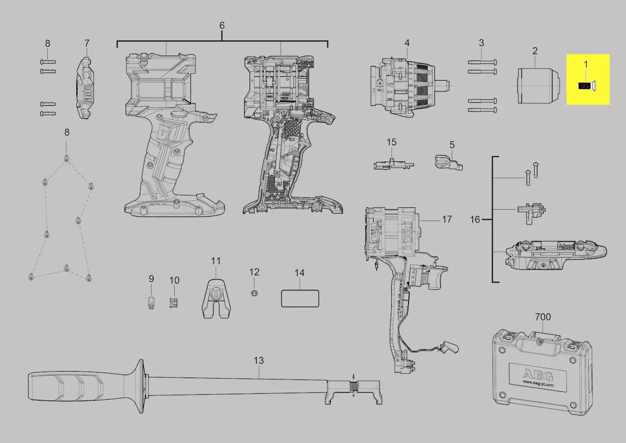 Vis fixation mandrin réf. 4931466463 AEG
